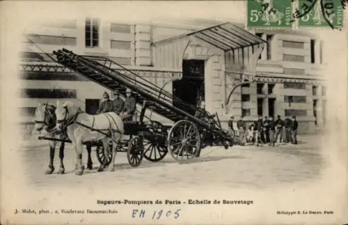 CPA Sapeurs-Pompiers de Paris, Echelle de Sauvetage