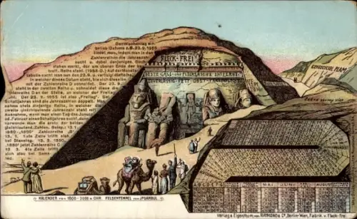 Ak Pyramiden, Kamele, Werbung, Fleckenseife, Kalender, Rätsel