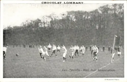 Ak Les Sports, Foot Ball Association, Reklame, Chocolat Lombart