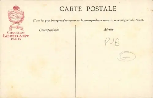 Ak Les Sports, Tir au pistolet, Reklame, Chocolat Lombart