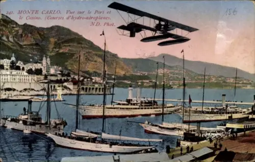 Ak Monte Carlo Monaco, Hafen, Casino, Flugzeug