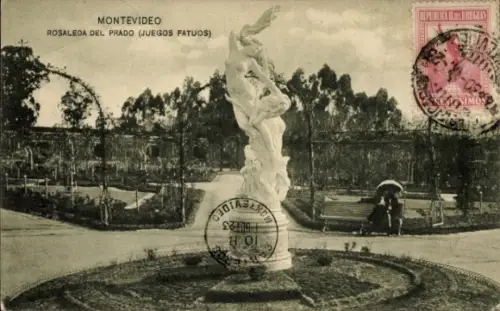 Ak Montevideo Uruguay, Statue, Rosaledal del Prado, Parklandschaft, 