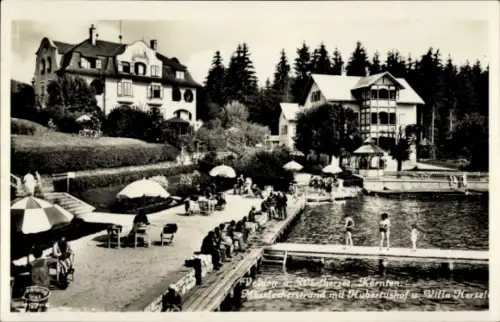 Ak Velden am Wörthersee in Kärnten,  Kärnten, Mosslacherstrand, Hubertushof, Villa Herzel