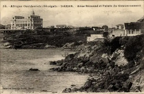 Ak Dakar Senegal, Ansicht von  Anse Bernard, Palast des Gouvernements, Sammlung Fortier