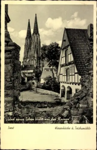 Ak Soest in Westfalen, Wiesenkirche, Ruinen, alte Häuser, Soest