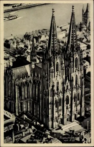Ak Köln am Rhein, Kölner Dom, Flugaufnahme