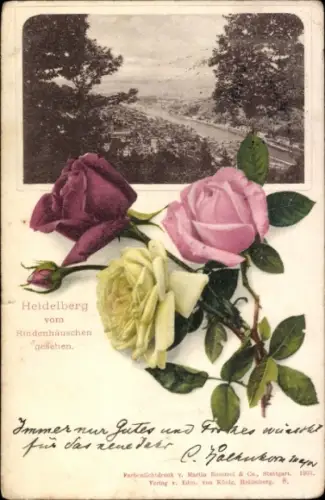 Ak Heidelberg am Neckar,  Rindenhäuschen, Rosen,  von 1901