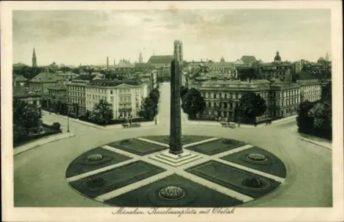 Ak München, Karolinenplatz mit Obelisk