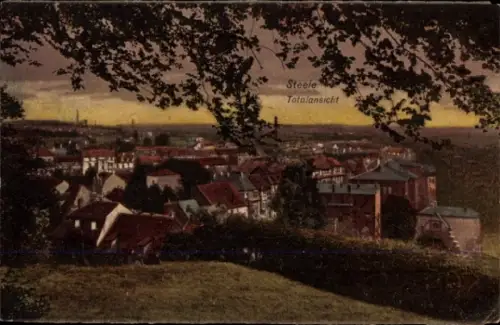 Ak Steele Essen im Ruhrgebiet, Gesamtansicht von  Häuser, Bäume, Landschaft