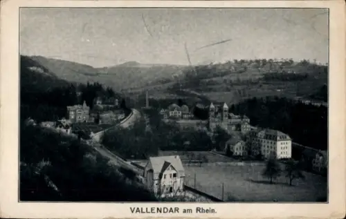 Ak Vallendar am Rhein, Vallendar am Rhein, Landschaft, Gebäude, Hügel