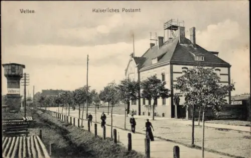 Ak Velten in der Mark, Straßenpartie, Post