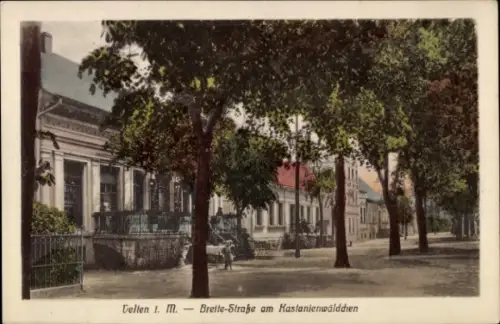 Ak Velten in der Mark, Breite Straße, Kastanienwäldchen