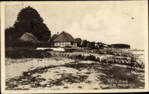 Ak Nyborg Dänemark, Strand, ved gl. Hesselhus