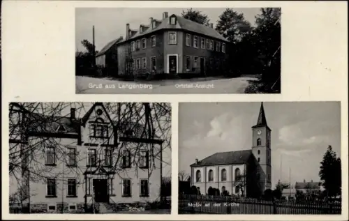 Ak Langenberg Callenberg in Sachsen, Schule, Kirche