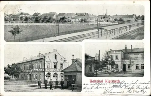 Ak Kieritzsch Neukieritzsch in Sachsen, Bahnhof