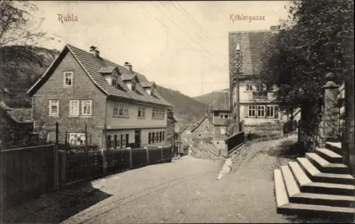 Ak Ruhla in Thüringen, Partie in der Köhlergasse