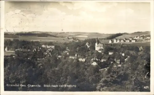 Ak Einsiedel Chemnitz, Einsiedel Bez. Chemnitz, Blick nach der Siedlung, landschaftliche Darstell