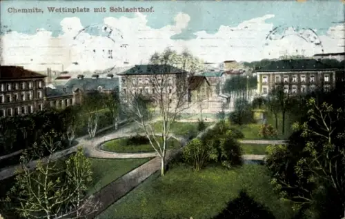 Ak Chemnitz in Sachsen, Wettinplatz, Schlachthof