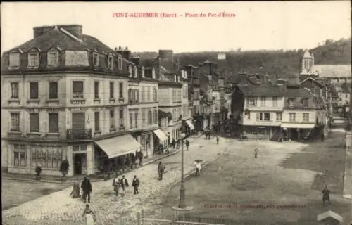 CPA Pont Audemer Eure, Place du Pot-d'Étain