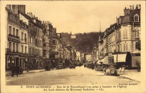 CPA Pont Audemer Eure, Rue de la République