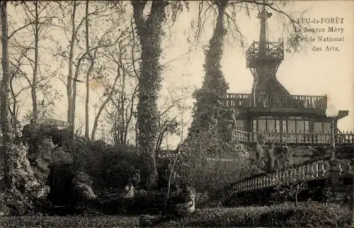 CPA St Leu la Forêt Val d'Oise, La Source Méry et la Cercle National des Arts