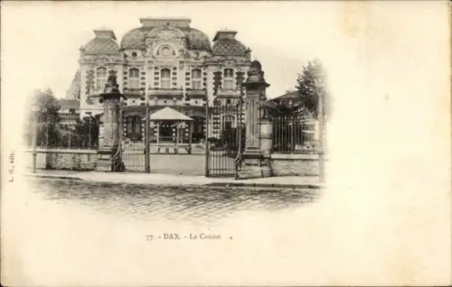 Ak Dax Landes, Casino von   Architektur, eingezäunt, schöner Garten