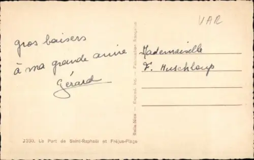 Ak Saint Raphaël Var, Hafen, Frejus Plage