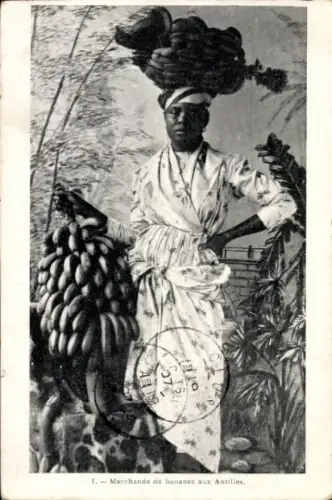 CPA Marchande de bananes aux Antilles, Portrait