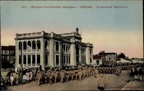 Ak Dakar Senegal, Boulevard Maritime,  Menschenmenge,  