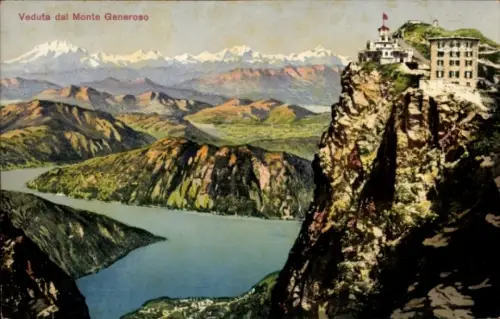 Ak Monte Generoso Kanton Tessin, Berglandschaft,  See, Berge, 