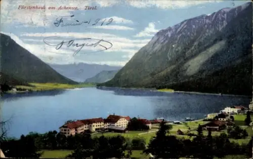 Ak Pertisau Eben am Achensee Tirol, Fürstenhaus am  Berglandschaft, See, 
