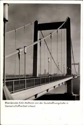 Ak Mülheim Köln am Rhein, Rheinbrücke