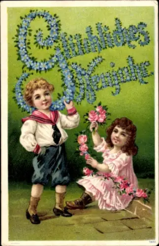 Ak Glückwunsch Neujahr, Kinder