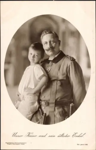 Ak Unser Kaiser und sein ältester Enkel, Kaiser Wilhelm II. von Preußen, Portrait