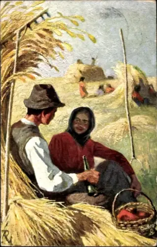 Künstler Ak Feldarbeiter, Landarbeiter