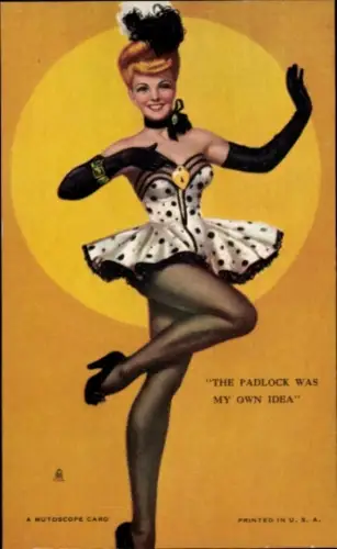 Künstler Ak Tänzerin, Vorhängeschloss