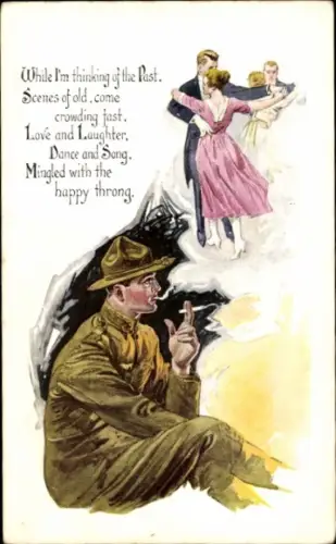 Ak Rauchender Mann, Zigarette, Tanzpaar