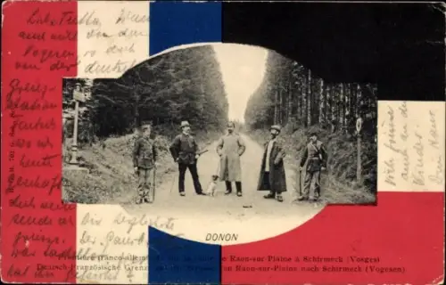 Ak Le Donon Hohe Donne Elsass Bas Rhin, Deutsch-Französische Grenze
