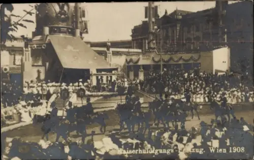 Ak Wien 1908, Kaiser-Huldigungs-Festzug