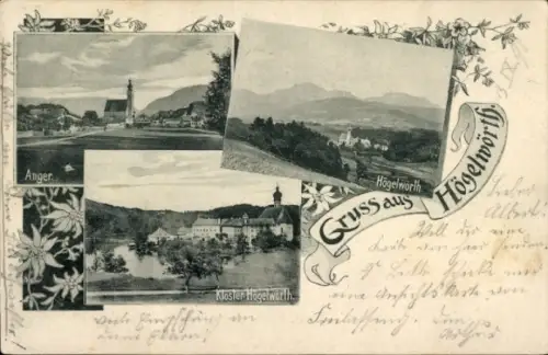 Ak Högelwörth Höglwörth Anger im Rupertiwinkel Oberbayern, Kloster, Panorama