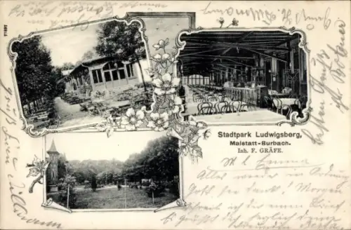Ak Malstatt Burbach Saarbrücken im Saarland, Stadtpark Ludwigsberg