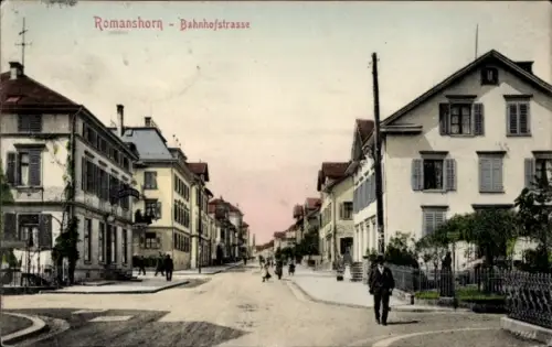 Ak Romanshorn Kanton Thurgau, Bahnhofstraße