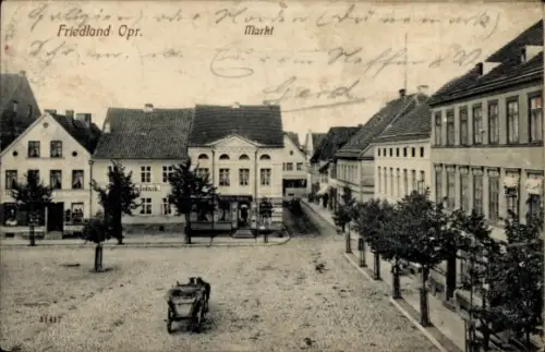Ak Prawdinsk Friedland Ostpreußen, Markt