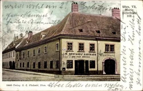 Ak Wien VII., Mariahilferstraße 102, Gasthaus