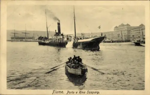 Ak Rijeka Fiume Kroatien, Porto a Riva Szapary