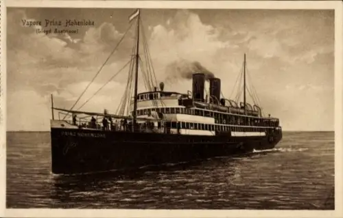 Ak Dampfer Prinz Hohenlohe, Österreichischer Lloyd
