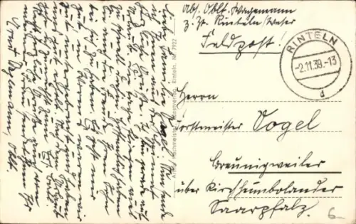 Ak Rinteln an der Weser, Ehrenmal des Res. Jäger-Batl. Nr. 20