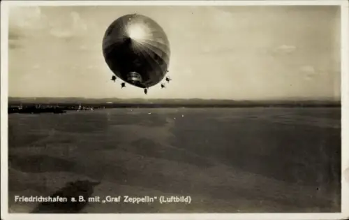 Ak Friedrichshafen am Bodensee, Graf Zeppelin, Luftbild