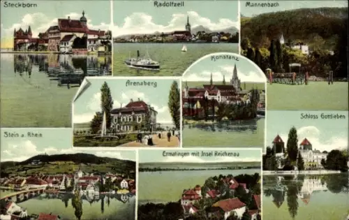 Ak Radolfzell am Bodensee, Steckborn, Mannenbach, Konstanz, Arenaberg, Stein am Rhein