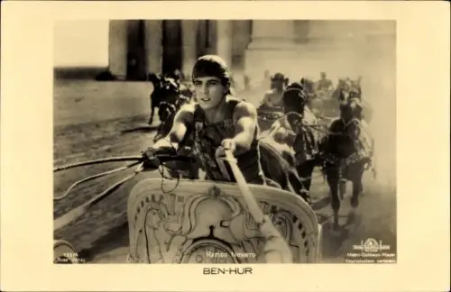 Ak Schauspieler Ramon Novarro, Filmszene aus Ben Hur, Wagenrennen, Ross Verlag 133 4